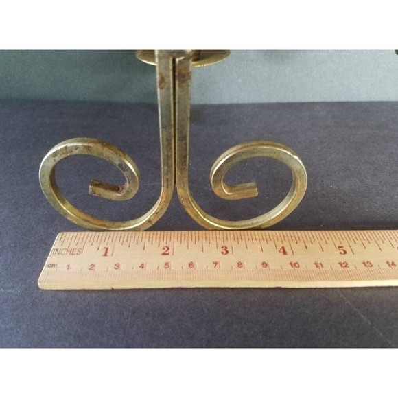 Three Arm Brass Wall Sconce - Picture 9 of 10